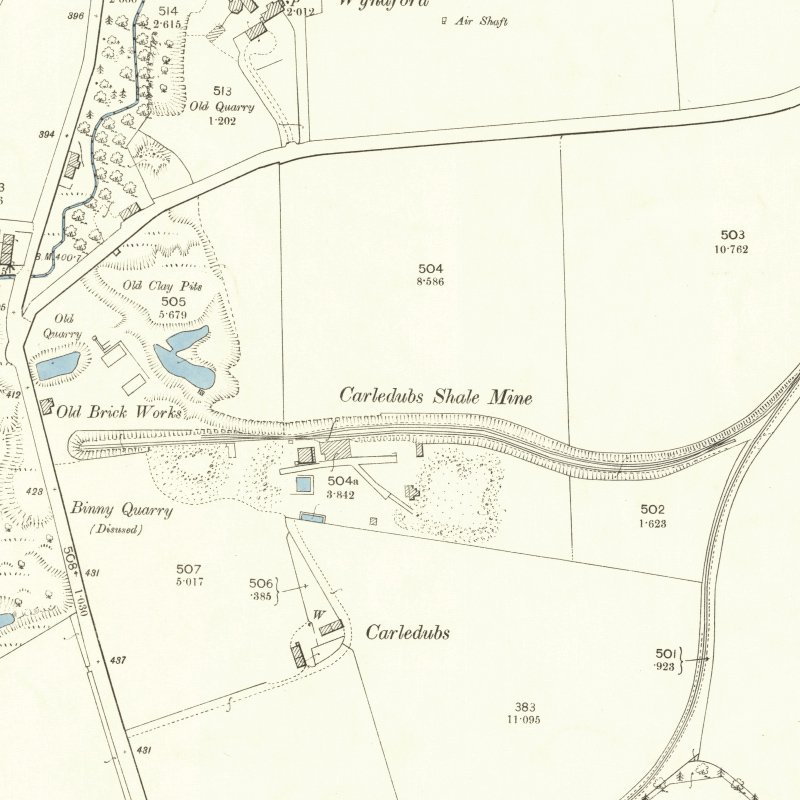 Carledubs Mine - 25" OS map c.1897, courtesy National Library of Scotland