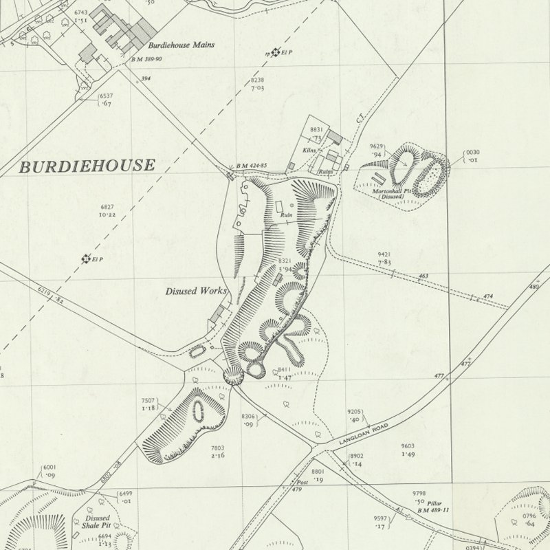 Mortonhall No.10 Mine - 1:2,500 OS map c.1958, courtesy National Library of Scotland