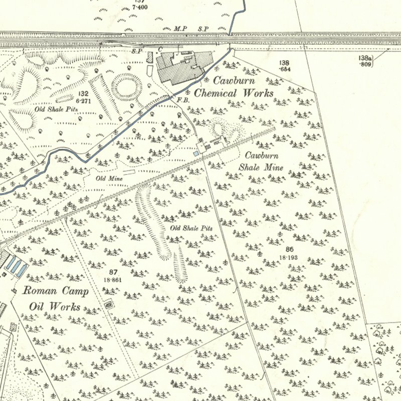 Roman Camp No.2 Mine (North) - 25" OS map c.1897, courtesy National Library of Scotland