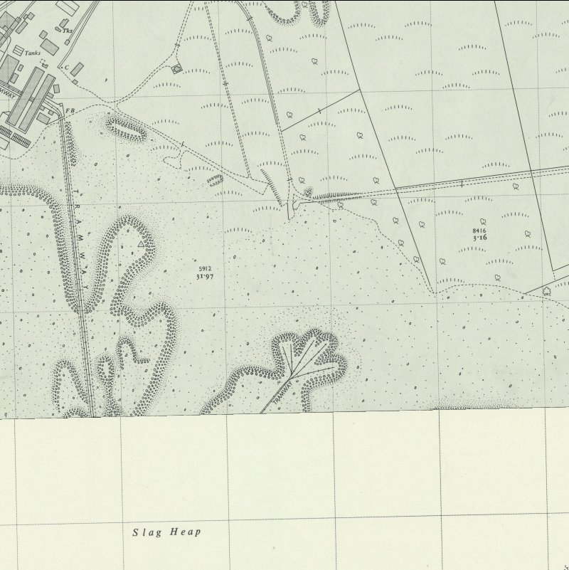 Roman Camp No.2 Mine (South) - 1:2,500 OS map c.1955, courtesy National Library of Scotland