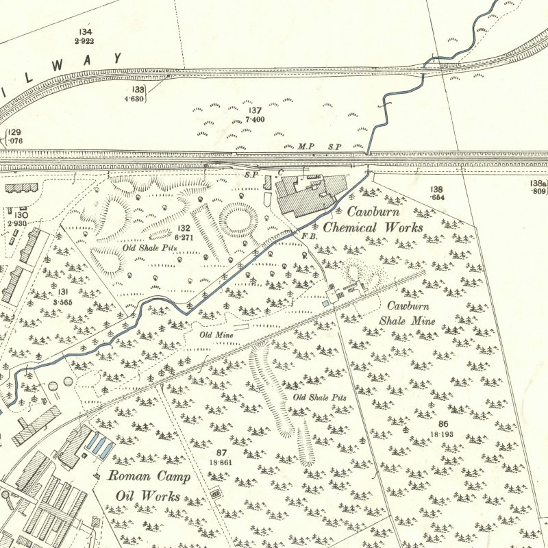 Roman Camp No.6 Mine - 25" OS map c.1896, courtesy National Library of Scotland