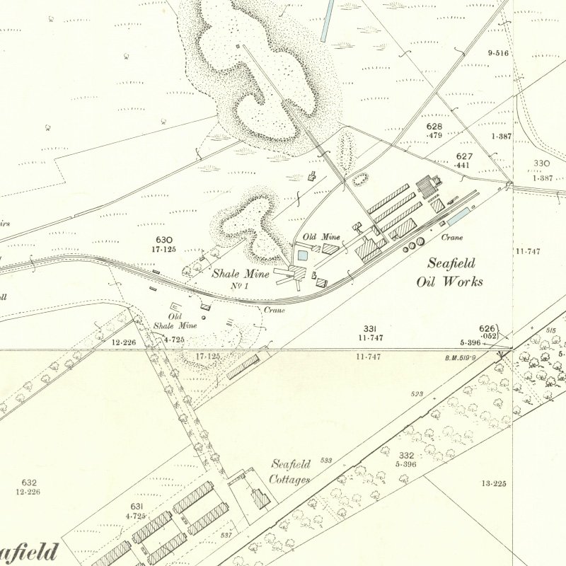 Seafield No.1 Mine - 25" OS map c.1897, courtesy National Library of Scotland