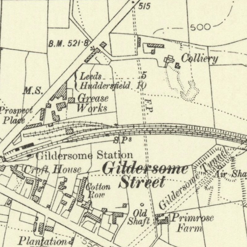 Gildersome Oil Works, 6" OS map c.1905, courtesy National Library of Scotland