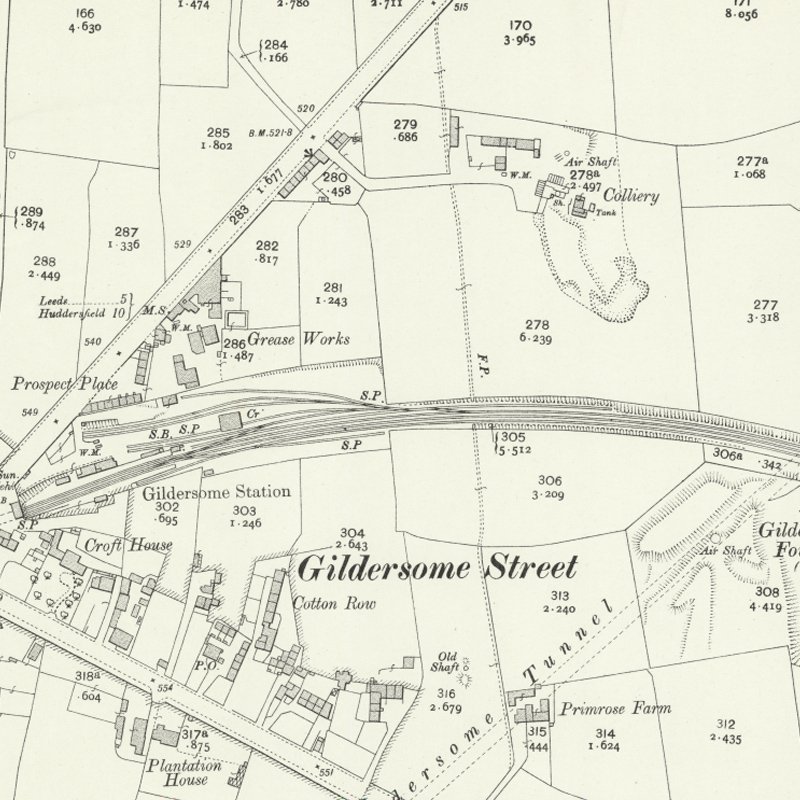 Gildersome Oil Works, 25" OS map c.1907, courtesy National Library of Scotland