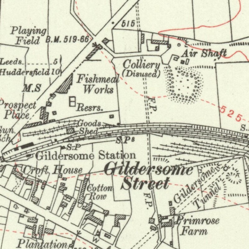 Gildersome Oil Works, 6" OS map c.1932, courtesy National Library of Scotland