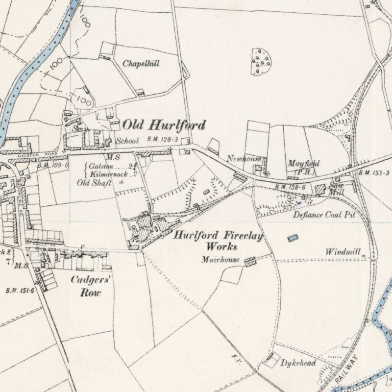 Hurlford Oil Works - 25" OS map c.1897, courtesy National Library of Scotland