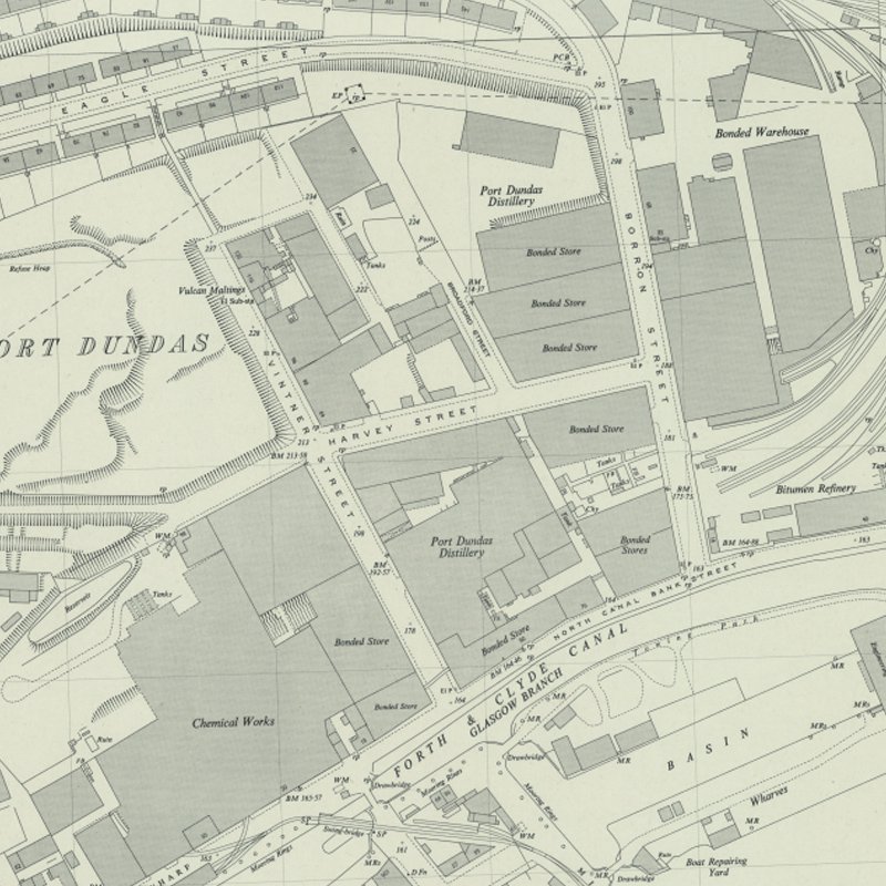 Vulcan Oil Works - 1:2,500 OS map c.1951, courtesy National Library of Scotland