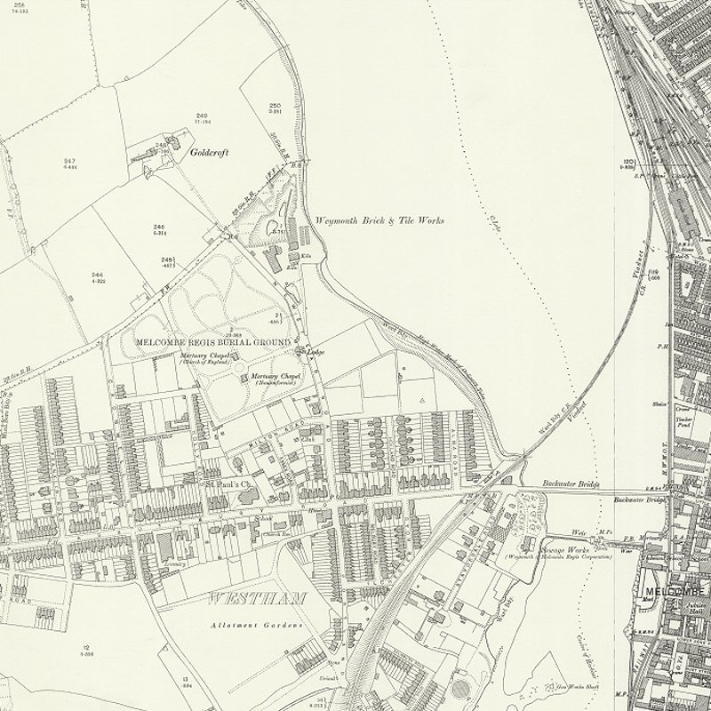Weymouth Oil Works - 25" OS map c.1901, courtesy National Library of Scotland